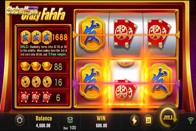 Jili Crazy FaFaFa Slot Free Respin Game