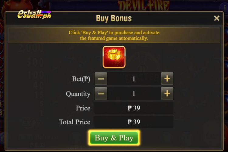 Jili Devil Fire Slot Features: Bonus Buy