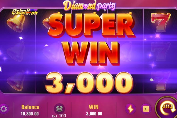 Bet 100 pesos for a Jili Diamond Party SUPER Win of 3,000 pesos!