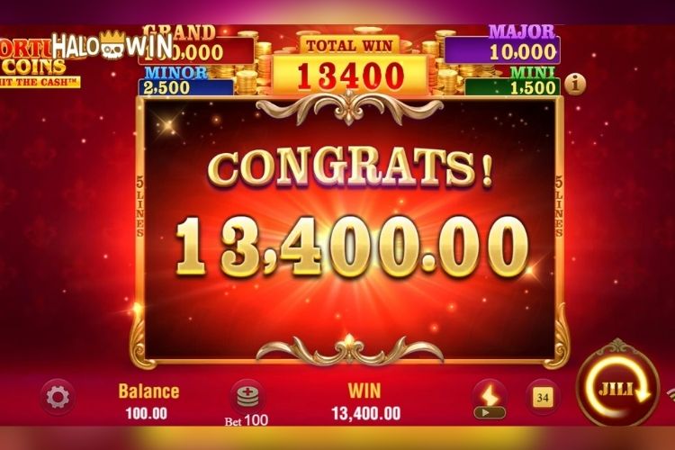 Win ₱13,400 on Jili Fortune Coins Slot Hold and Win!
