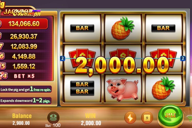 Jili Fortune Pig Basic Bonus wins 2,000 pesos!