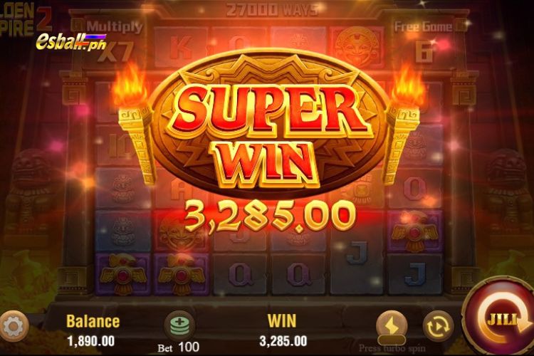 Play Jili Golden Empire 2 Slot to win ₱5,785 Super Win! Play Jili Golden Empire 2 Slot to win ₱5,785 Super Win!