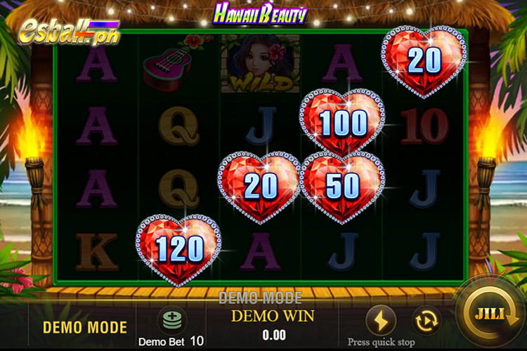 How to Get Jili Hawaii Beauty Slot Bonus Game: 5 Heart symbols