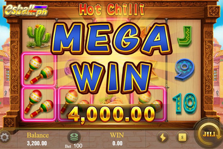 Bet 100 pesos and get 4,000 pesos in Jili Hot Chilli Mega Win!