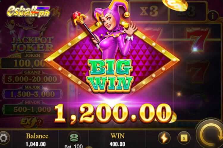 Bet 100 pesos and win 1,200 pesos on Jili Jackpot Joker Big Win!