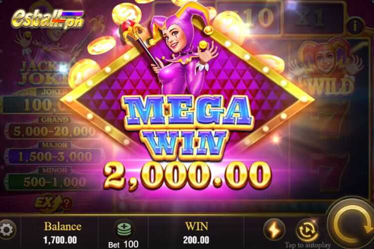 Bet 100 pesos and win 2,000 pesos on Jili Jackpot Joker Mega Win!