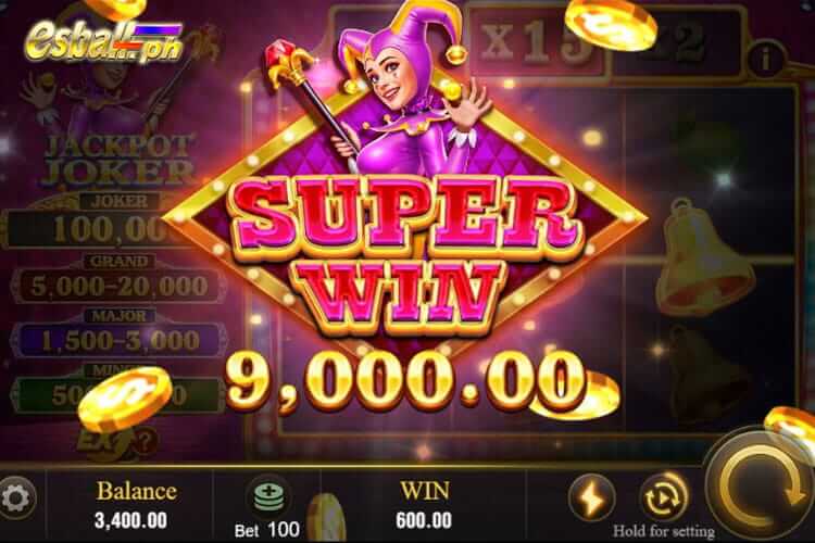 Bet 100 pesos and win 9,000 pesos on Jili Jackpot Joker Super Win!