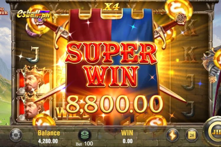 Bet 100 pesos to win Jili King Arthur Super Win of 8,800 pesos! Bet 100 pesos to win Jili King Arthur Super Win of 8,800 pesos!