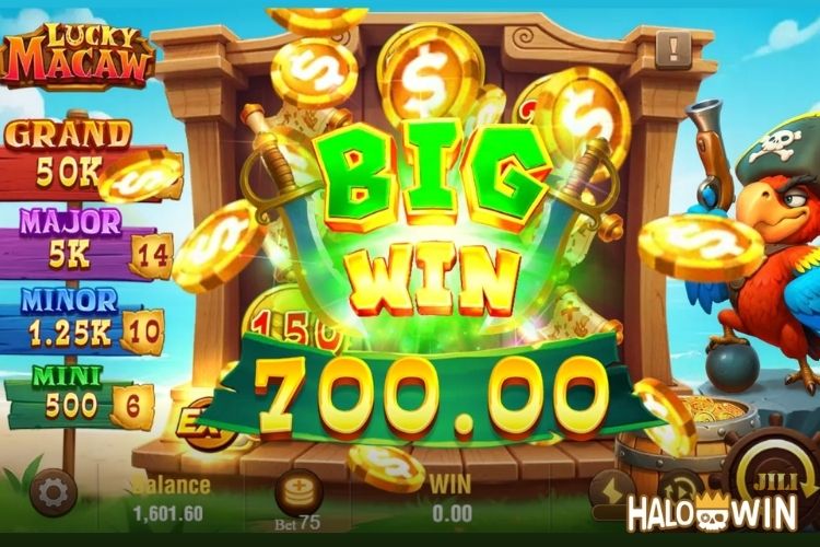 Bet 90 pesos and win 630 pesos on Lucky Macaw Big Win.