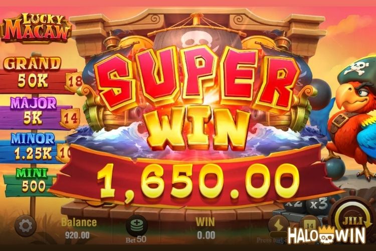 Bet 90 pesos and win 5,247 pesos on Lucky Macaw Big Win.