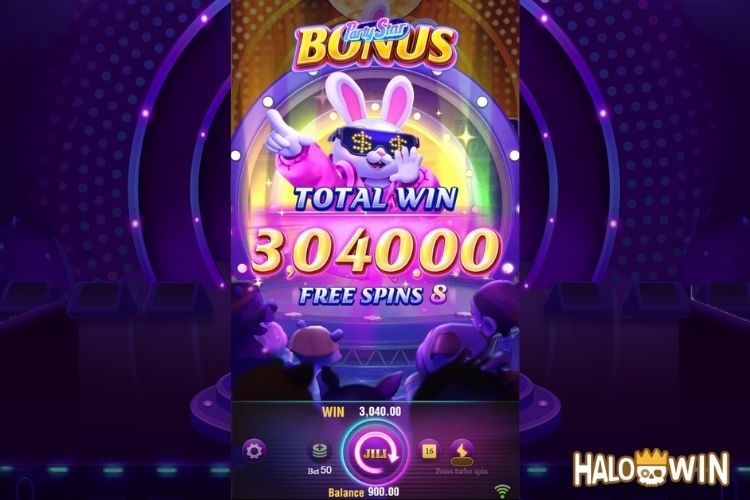 Get 3,040 Pesos in JILI Party Star Free Spins.