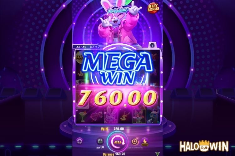 Bet 50 pesos and win 760 pesos on Party Star Big Win.