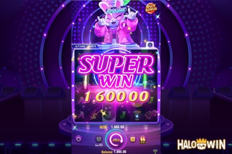 Bet 50 pesos and win 1,600 pesos on Party Star Big Win.