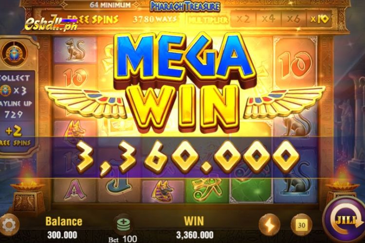 Mega Wins ₱3,360 on Pharaoh Treasure Jili Slot! Mega Wins ₱3,360 on Pharaoh Treasure Jili Slot!