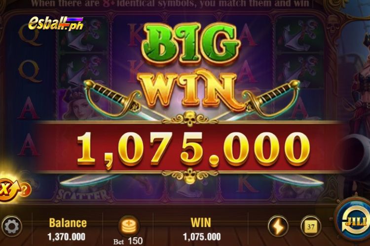 Big Wins ₱1,075 on Pirate Queen Jili Slot!