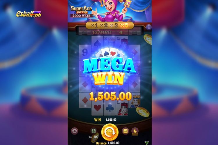 Mega Wins ₱1,505 on Super Ace Joker Jili Slot!