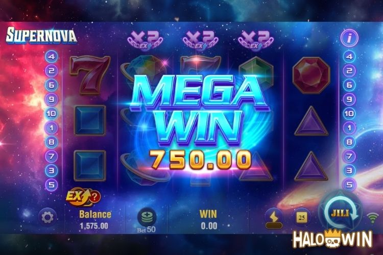 Bet 50 pesos and win 750 pesos on Supernova Big Win.