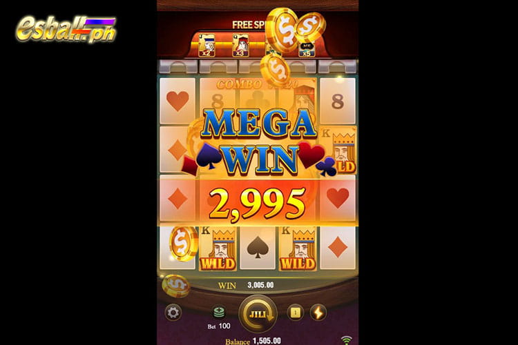 Bet 100 pesos and Get Jili Wild Ace Mega Win 2,995 pesos