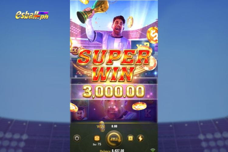 Bet 75 pesos and get 3,000 pesos in Jili World Cup Slot Super Win! Bet 75 pesos and get 3,000 pesos in Jili World Cup Slot Super Win!