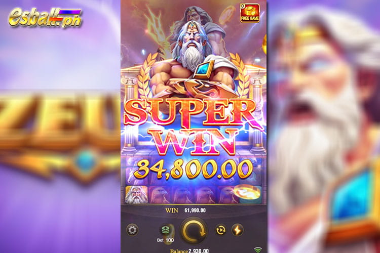 Bet 100 pesos and get 34,8000 pesos in Jili Zeus Slot Super Win!