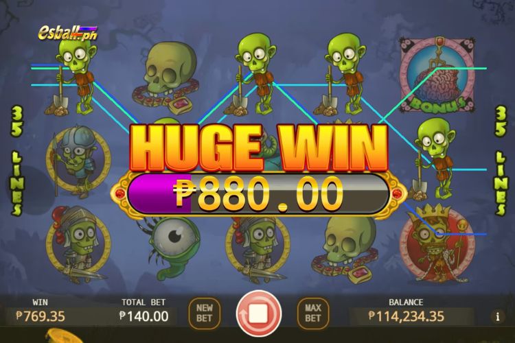 Won ₱880 on KA Zombieland Slot!