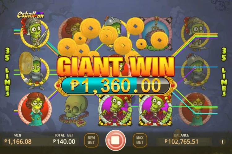 Won ₱1,360 on KA Zombieland Slot!
