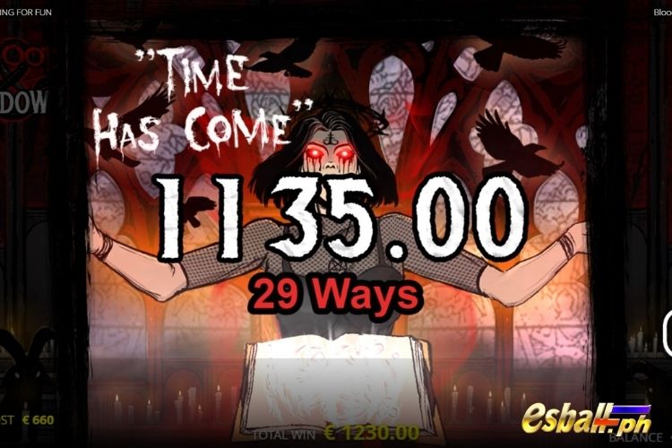 Bet 10 pesos and win 1,135 pesos on Blood and Shadow 2 Big Win.