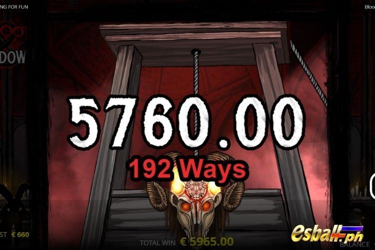Bet 10 pesos and win 5,760 pesos on Blood and Shadow 2 Big Win.