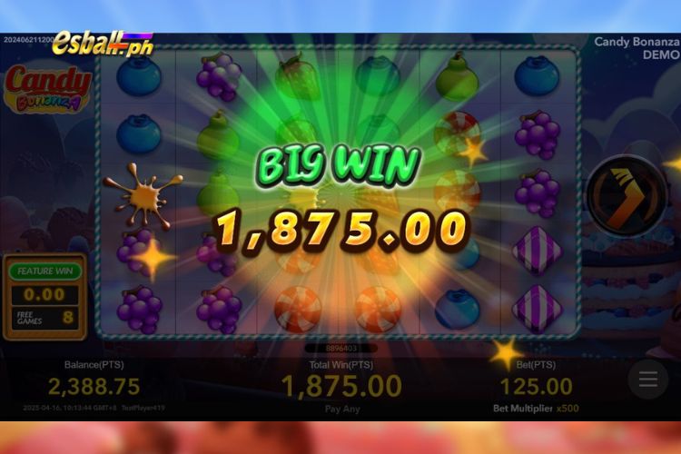 Won 1,875 pesos on Slot Candy Bonanza Big Win! Won 1,875 pesos on Slot Candy Bonanza Big Win!