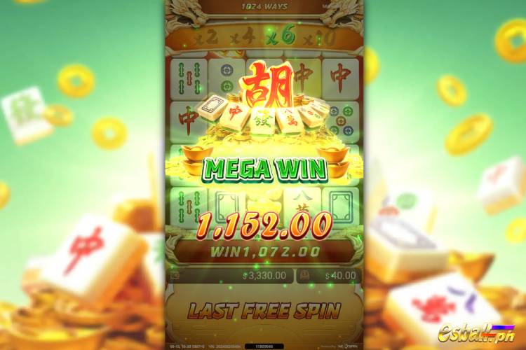 Bet 40 pesos and win 1,152 pesos on Nextspin Mahjong Dragon Mega Win!