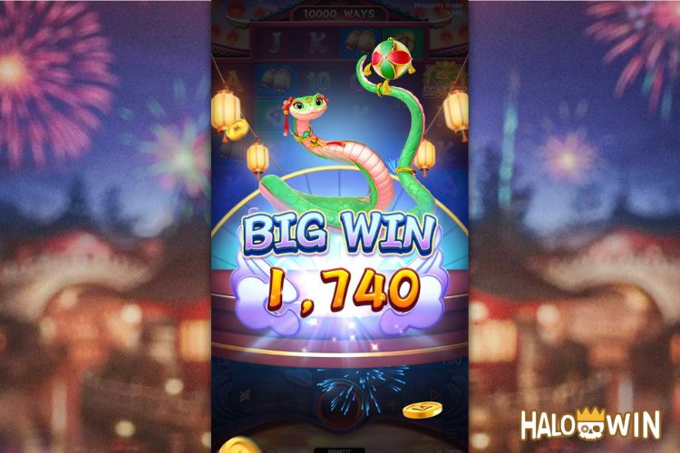 Bet 100 pesos and win 1,740 pesos on Prosperity Snake Big Win.