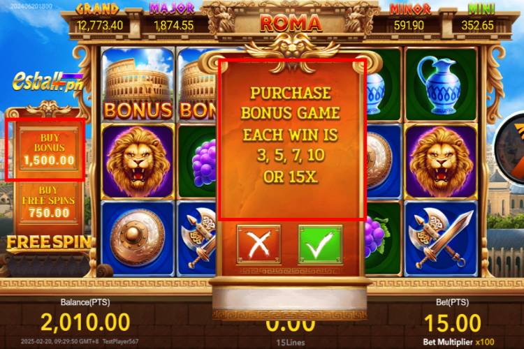 Nextspin Roma Slot Game - Buy Bonus Game