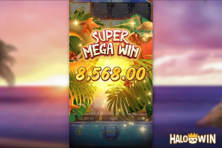 Bet 90 pesos and win 8,568 pesos on Bali Vacation Big Win.