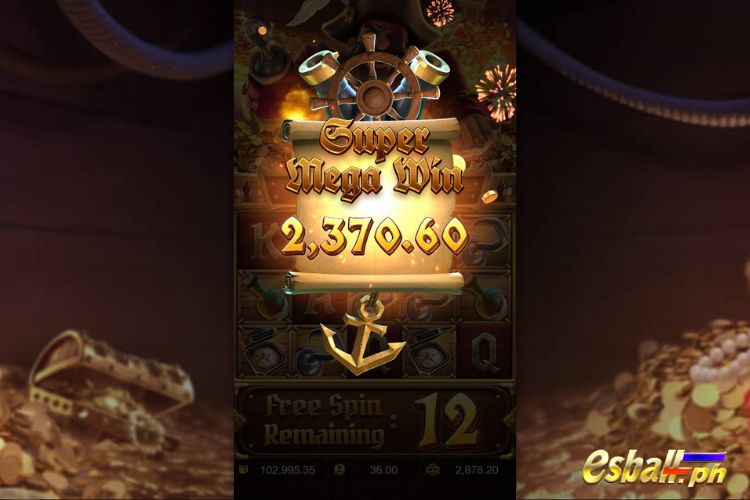 Bet 36 pesos and win 2,370.6 pesos on Captain's Bounty PG Slot Big Win!