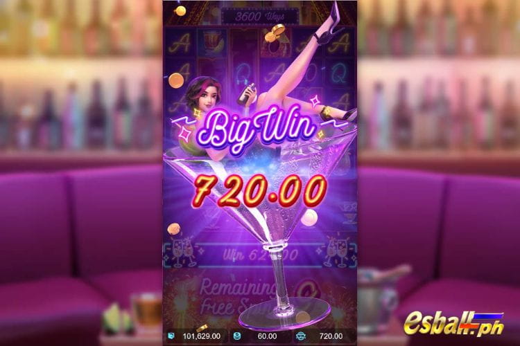 Bet 60 pesos and win 720 pesos on PG Cocktail Nights Slot Big Win!