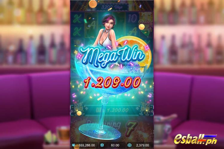 Bet 60 pesos and win 1209 pesos on PG Cocktail Nights Slot Big Win!