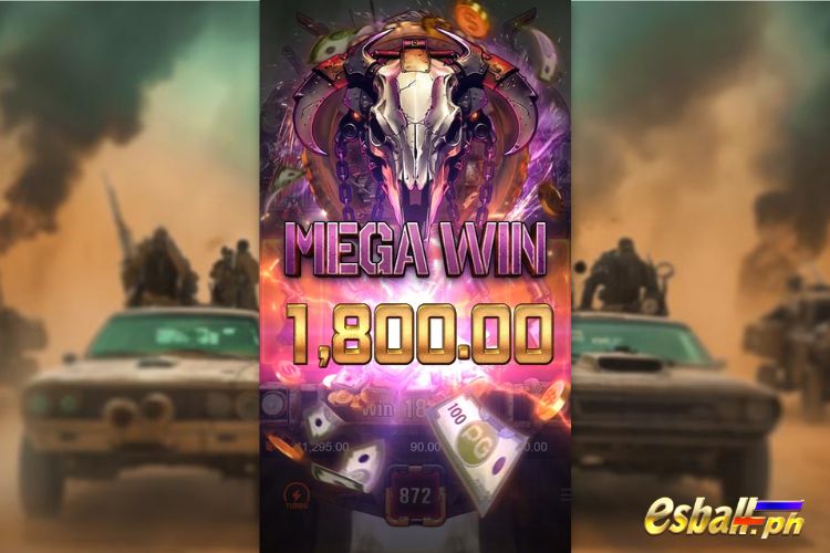 Bet 90 pesos and win 1,800 pesos on Doomsday Rampage Big Win.