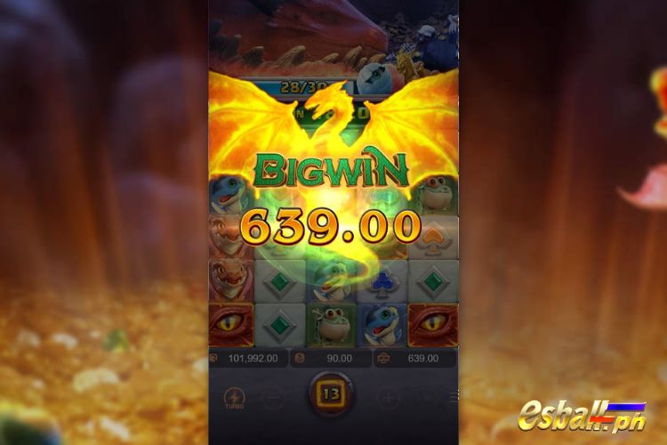 Bet 90 pesos and win 639 pesos on PG Dragon Hatch Slot Big Win!