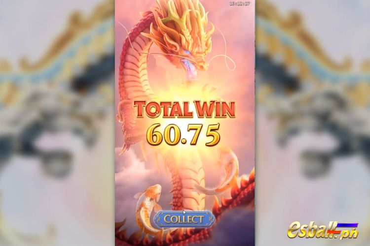 Bet 1.35 pesos and win 60.75 pesos on PG Dragon Legend Big Win!