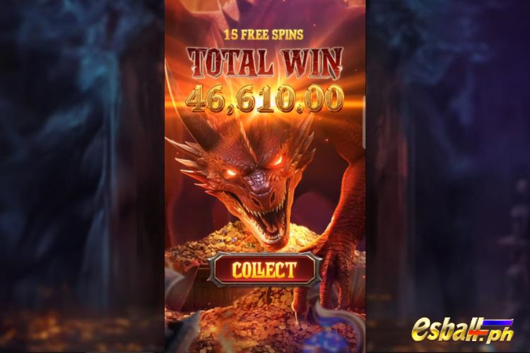 Get 46,610 Pesos in PG Dragon's Treasure Quest Free Spins.
