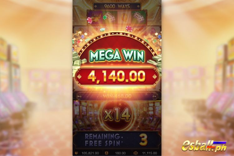 Bet 180 pesos and win 4,140 pesos on Dreams Of Macau Big Win.