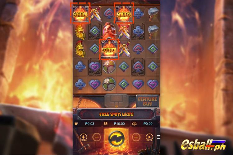 3+ Scatters trigger the Free Spins feature. 3+ Scatters trigger the Free Spins feature.