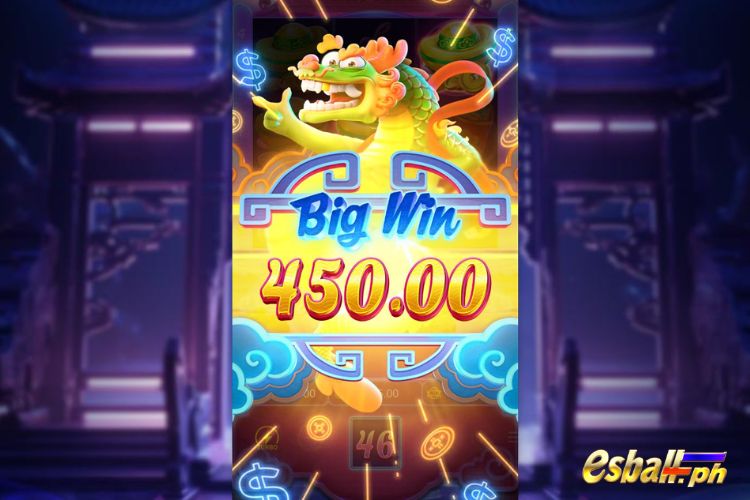 Bet 45 pesos and win 450 pesos on Fortune Dragon Big Win.