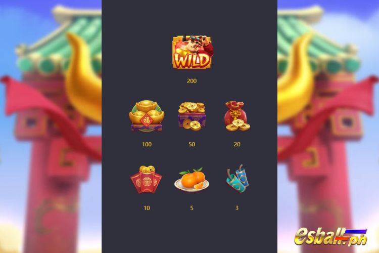 PG Fortune Ox Slot Paytable