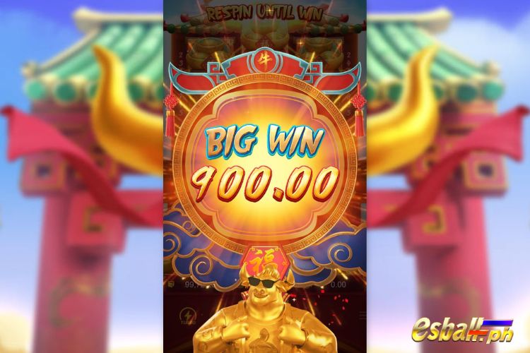 Bet 90 pesos and win 900 pesos on Fortune Ox Big Win.