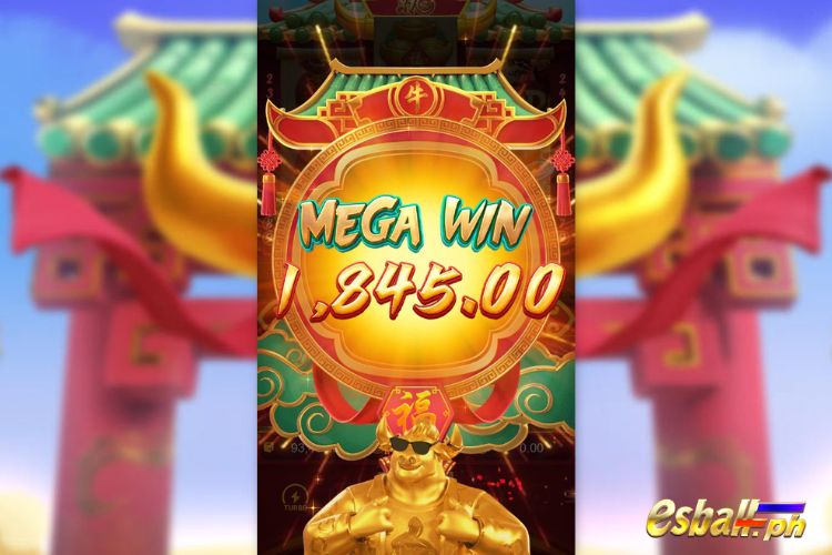 Bet 90 pesos and win 1,845 pesos on Fortune Ox Big Win.