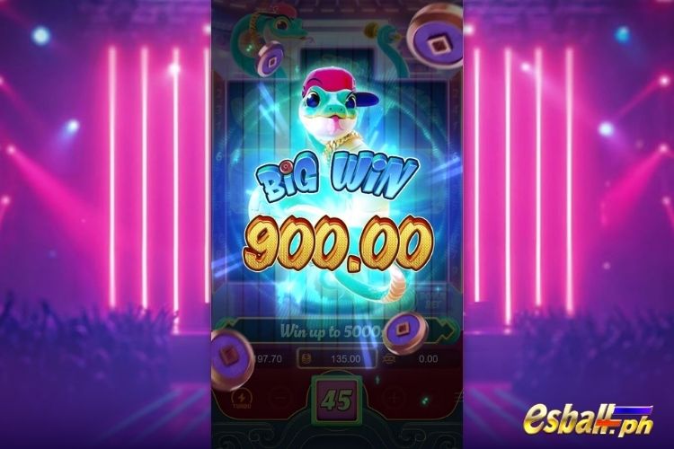 Bet 135 pesos and win 900 pesos on PG Fortune Snake Big Win!