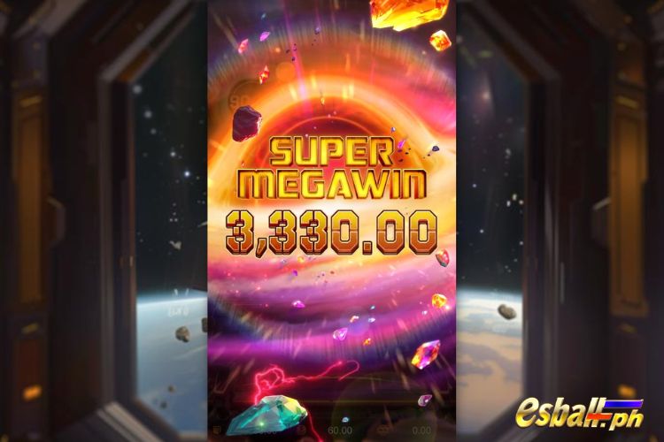 Bet 60 pesos and win 3,330 pesos on Galaxy Miner Big Win.