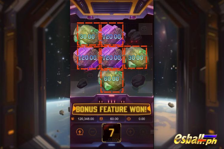 6+ meteorite symbols trigger the Hold and Win feature.
