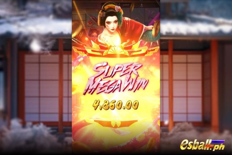 Bet 90 and get a big win 4,860 in the PG Geisha's Revenge.